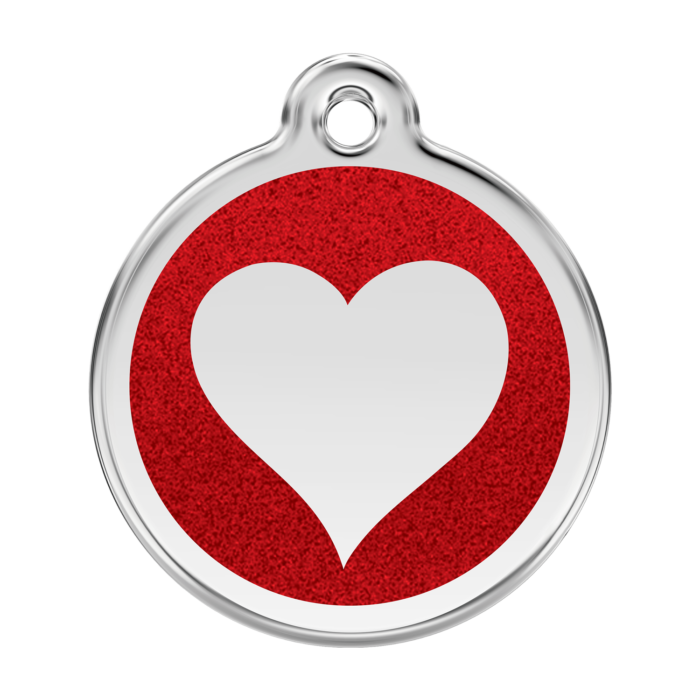 GLITTER HARTJE ROOD