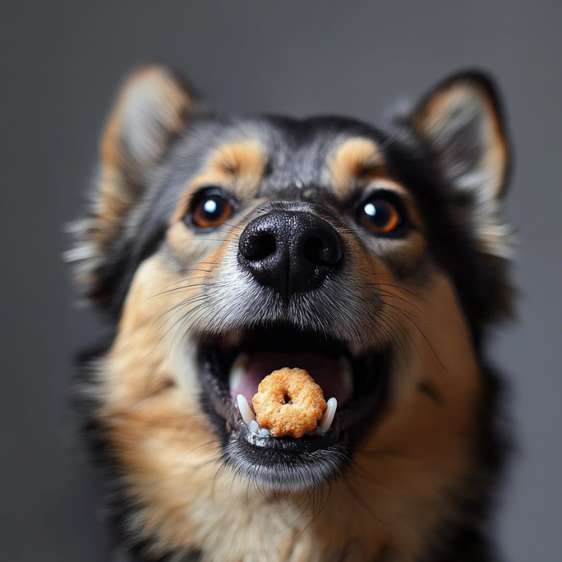 Hond met koekje voor voedingsadvies Mijn hond heeft overgewicht is dat erg?